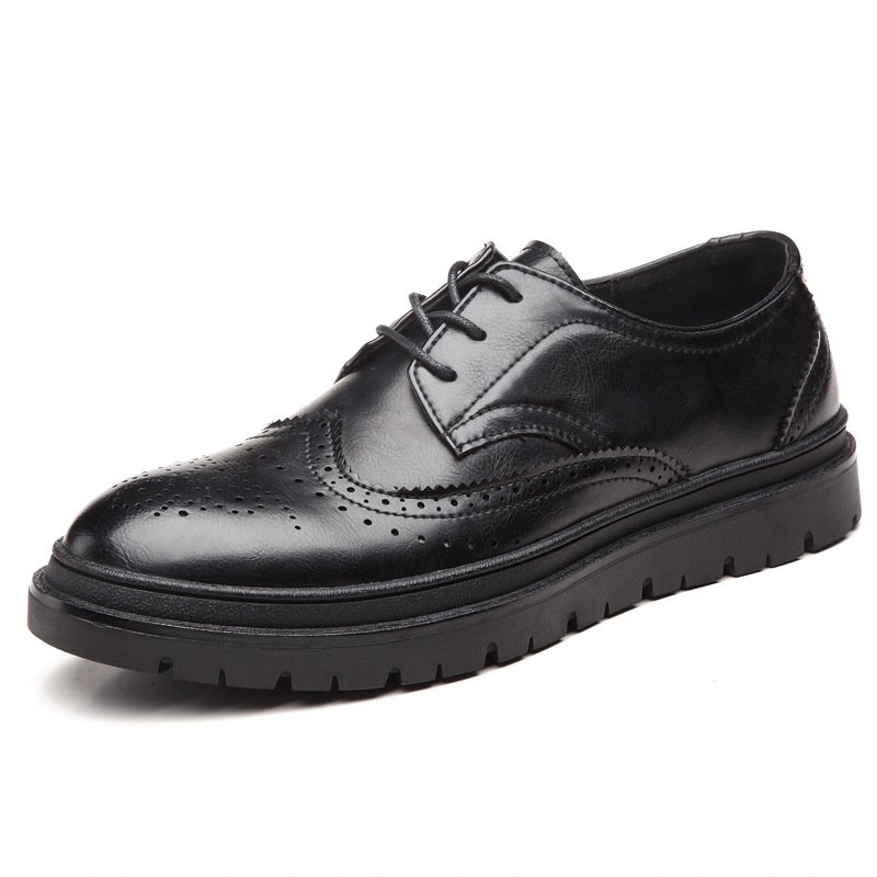 Men's shoes autumn new men's trendy shoes casual shoes plus velvet low-top casual single shoes brogue shoes men