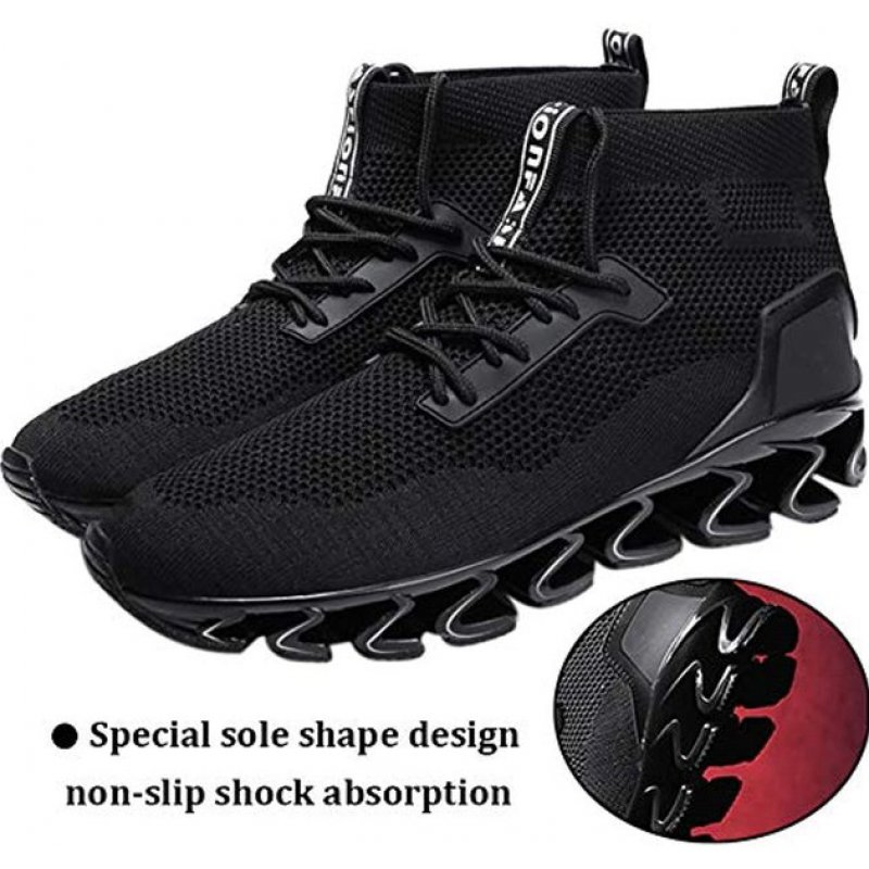 wanhee Men Sport Running Shoes Athletic Tennis Walking Sneakers Black