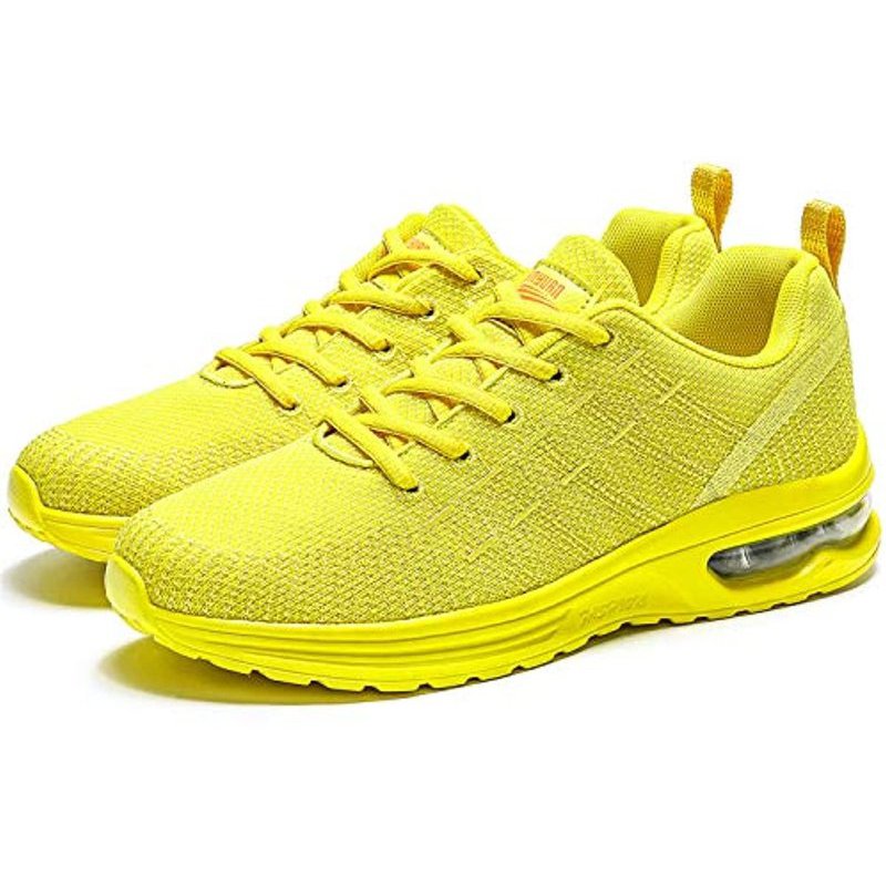 Damyuan Running Shoes Men's Air Cushion Athletic Gym Tennis Shoes Sneakers Lightweight Walking Shoes Yellow